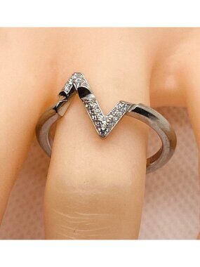 Louis Vuitton Lv Volt Upside Down Diamonds 18k White Gold 7.5